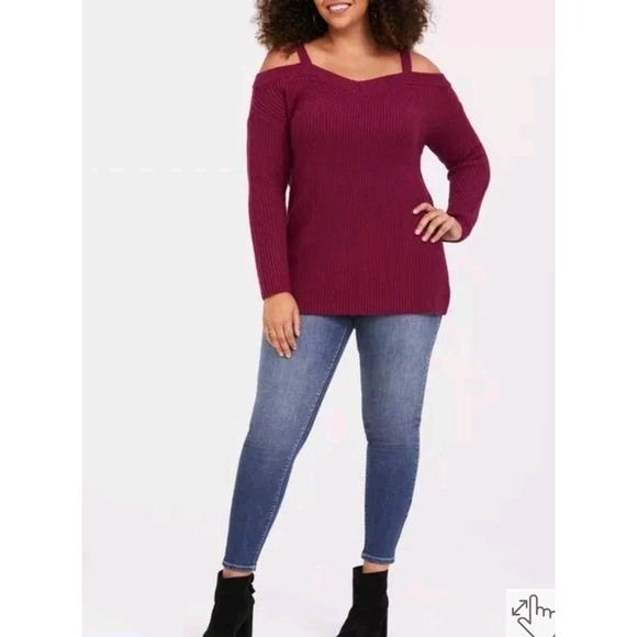 Torrid Cold Shoulder Sweater Pink Womans Size 3X New - Picture 6 of 9